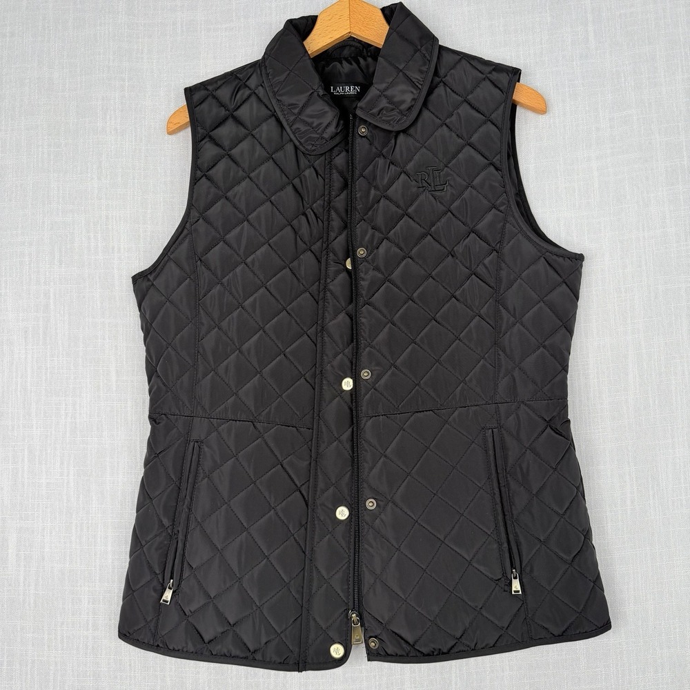 Lauren Ralph Lauren Quilted Vest Full Zip Lightweight Puffer M With Minor Tear